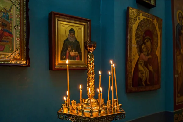 Kiev Ucrania Enero 2019 Interior Iglesia San Miguel Altar Iconostasis — Foto de Stock