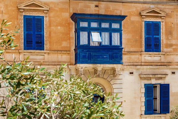 Malta arquitetura, fachada de uma casa — Fotografia de Stock