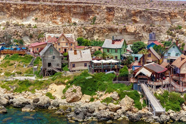 Vesnice Popeye Island Malta — Stock fotografie