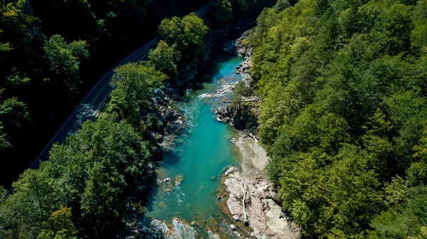 Rivière Orageuse Belaya Dans Gorge Khadzhokh Beaux Paysages Canyons Gorges — Photo