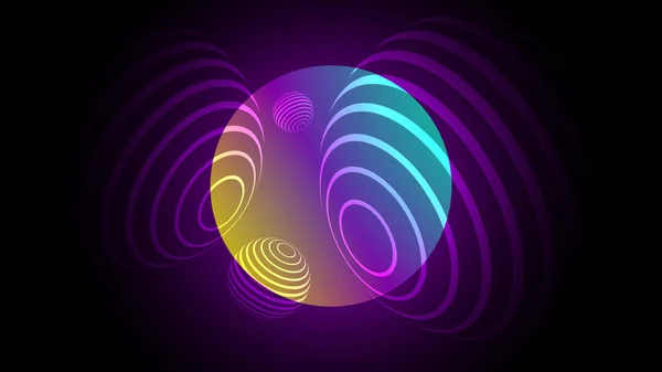 Abstract Background Neon Spheres Twisted Spiral Gradient Glow Effect — 图库照片