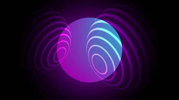 Abstract Background Neon Spheres Twisted Spiral Gradient Glow Effect — 图库照片