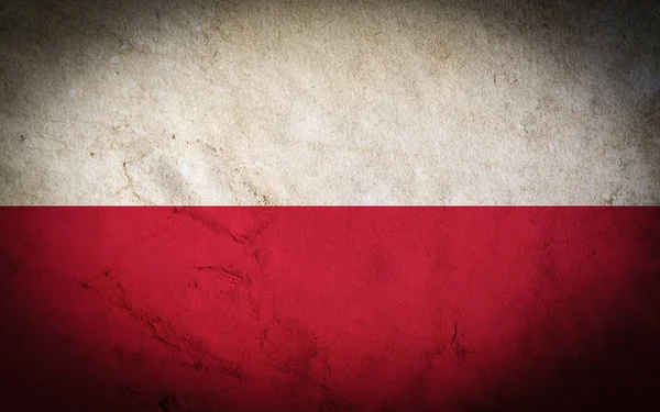Bandera Polonia Con Textura Grunge Sucia Vieja — Foto de Stock