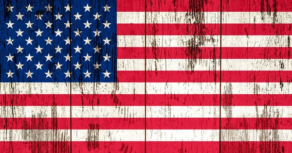 Flag America Old Grunge Wooden Texture — 스톡 사진