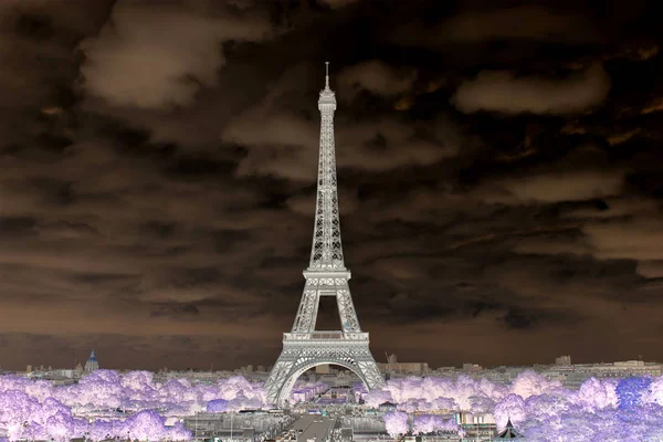 Eiffel Tower Paris France Concept Photonegative — Stock Photo, Image