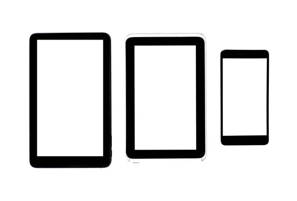 Современные Планшетные Гаджеты Изолированным Экраном Белом Фоне — стоковое фото