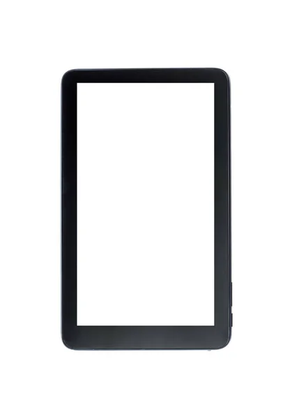 Tablet Moderno Cor Preta Close Isolado Fundo Branco Com Tela — Fotografia de Stock