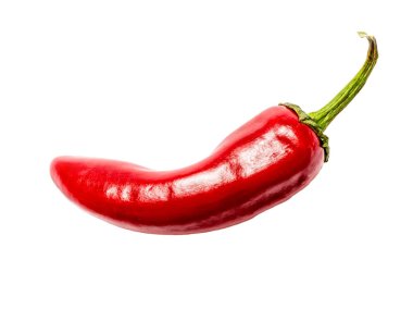 Beyaz arka plan üzerinde izole chili biber yakın çekim