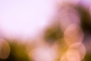 Yaz soyut bokeh arkaplanı yumuşak sıcak pastel turuncu ve pembe tonlarda güneş ışınlarıyla. Güzel Bokeh yaz güneşi arka planı.