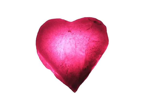 Κοντινό-up παγωμένο σύμβολο της καρδιάς, απομονωμένο σε λευκό φόντο. — Φωτογραφία Αρχείου