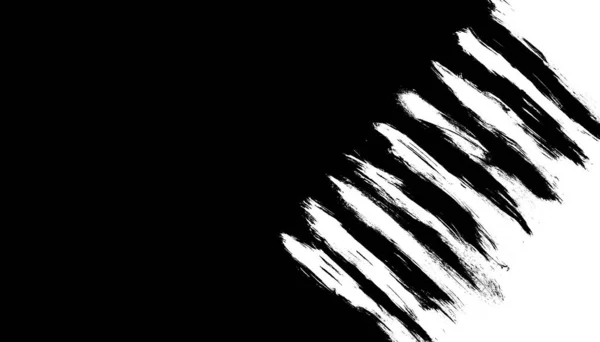 Plamy Grunge Pociągnięcia Pędzla Linie Czarno Białej Farby Izolowane Czarno — Zdjęcie stockowe