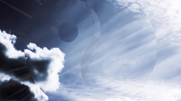 Креативное Параллаксовое Видео Неба Движущимися Облаками Солнечным Светом Силуэт Человека — стоковое видео