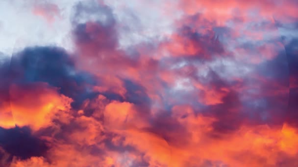 Creativo Paralaje Vídeo Del Cielo Atardecer Con Nubes Movimiento Contra — Vídeo de stock