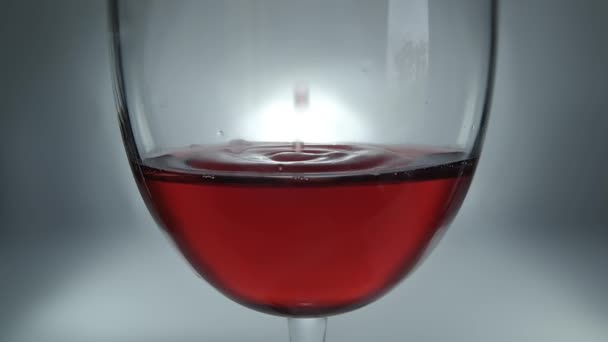 Macro Créatif Ralenti Vidéo Crue Vin Rouge Dans Verre Une — Video