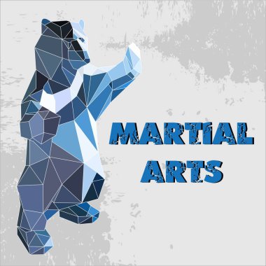 Poligonal ayı Illustration. Vektör kutup ayısı stilize üçgen poligonal model vektör