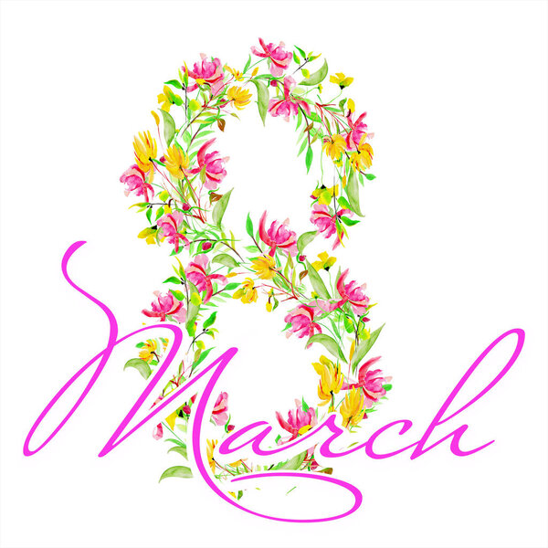 Greeting card with March 8