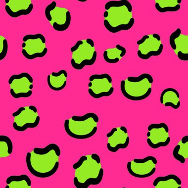 Leopar desen tasarım - komik Dikişsiz desen çizimi. Poster veya t-shirt Tekstil grafik tasarım yazı. duvar kağıdı, kağıt ambalaj.