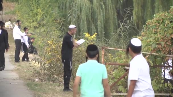 Oktober 2016 Uman Cherkasy Wilayah Ukraina Merayakan Rosh Hashanah Uman — Stok Video
