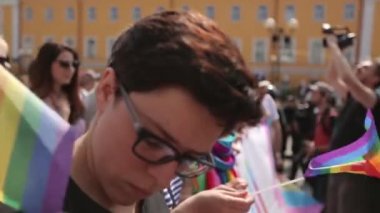 18 Haziran 2017. Kiev, Ukrayna. Eşcinsel gurur. Ukrayna Kyivpride 2017 Lgbt topluluk eşit haklar Mart. Yaklaşık bin eylemciler Kiev merkezi yürüdü.