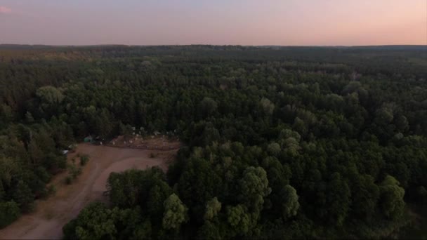 Νερό Κεραίες Αεροφωτογραφία Του Την Πανέμορφη Λίμνη Και Καταπράσινο Δάσος — Αρχείο Βίντεο
