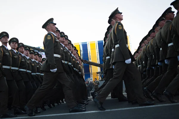 Août 2018 Kiev Ukraine Répétition Défilé Militaire Dans Centre Kiev — Photo