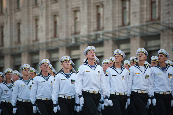 22 августа 2018 года. Киев, Украина. Репетиция военного парада в центре Киева. Военный парад пройдет в День Независимости Украины 24 августа
.
