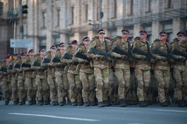 Agosto 2018 Kiev Ucrânia Ensaio Desfile Militar Centro Kiev Parada Imagens De Bancos De Imagens