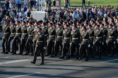 24 Ağustos 2018. Kiev, Ukrayna. Askeri geçit töreni için Ukrayna Bağımsızlık günü. 4500 asker ve 250 askeri araçlar içinde geçit töreni yer aldı.