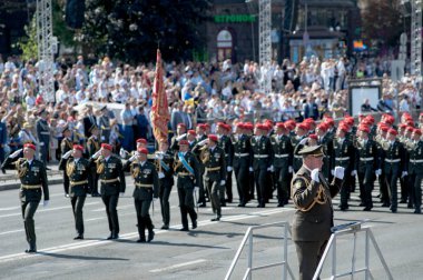 24 Ağustos 2018. Kiev, Ukrayna. Askeri geçit töreni için Ukrayna Bağımsızlık günü. 4500 asker ve 250 askeri araçlar içinde geçit töreni yer aldı.