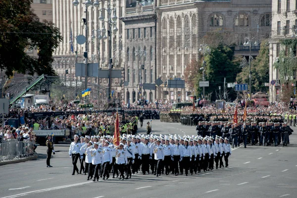 Augusztus 2018 Kyiv Ukrajna Katonai Felvonulás Ukrán Függetlenség Napja 4500 — Stock Fotó