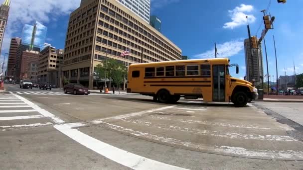 September 2018 Baltimore Usa Straßenverkehr Baltimore Autos Fahren Durch Überfüllte — Stockvideo