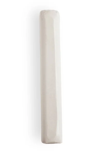 Pieza Blanca Plastilina Color Sobre Fondo Blanco Aislado —  Fotos de Stock