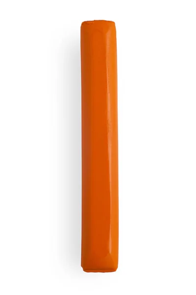 Оранжевый Кусок Пластилина Цвета Белом Фоне Изолированы — стоковое фото
