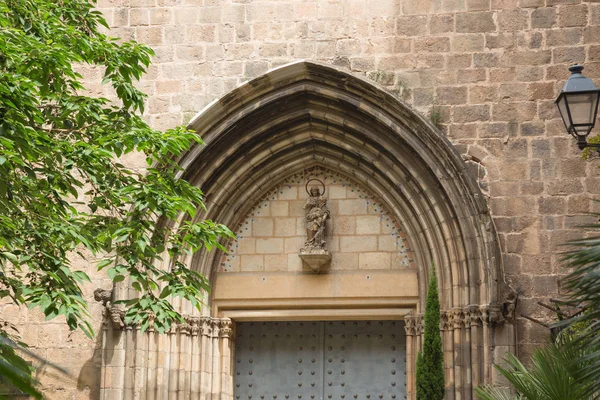 Arquitetura Detalhes Portal Entrada Para Esglesia Santa Anna Que Uma — Fotografia de Stock