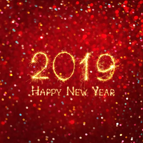 Beautiful Greeting Card Happy New Year 2019 Square Holiday Web — Stock Photo, Image