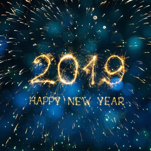 Greeting Card Happy New Year 2019 Beautiful Holiday Web Banner — Stock Photo, Image
