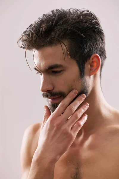 Estúdio Tiro Retrato Jovem Bonito Homem — Fotografia de Stock