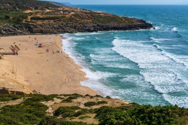 Foz do Lisandro Beach in Ericeira its right outside Ericeira Village.   clipart