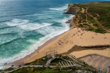 Ribeira de Ilhas in Ericeira.Ribeira de Ilhas beach is Part of the World Surfing Reserve and its right outside Ericeira Village.   clipart