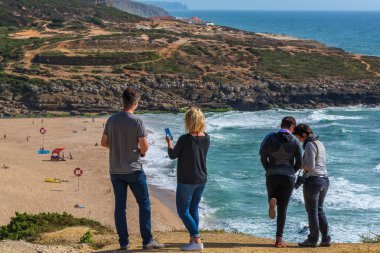 Ericeira Portekiz 'de Lisandro Plajı.