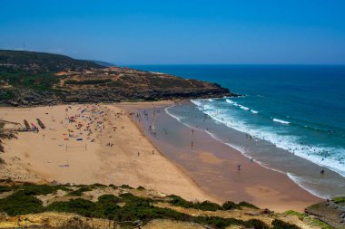  Foz görünümünü Ericeira Lisandro beach yapmak. Ericeira, Portekiz. 