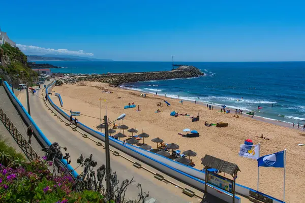 Ericeira Portogallo Luglio 2018 Spiaggia Nord Nel Villaggio Ericeira Ericeira — Foto Stock