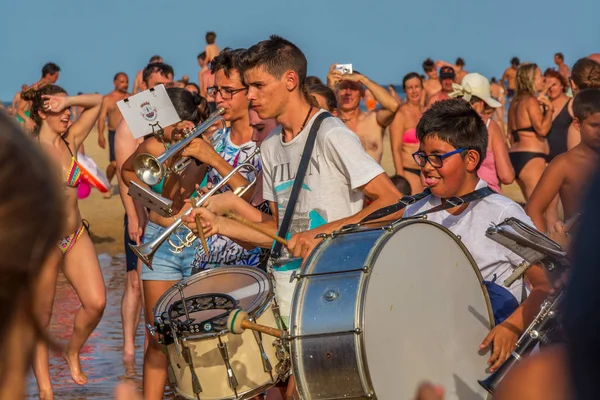 Altura Portugalsko Srpna 2018 Účinkující Altura Beach Obci Altura Algarve — Stock fotografie