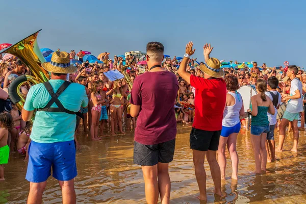 Altura Portugalsko Srpna 2018 Účinkující Altura Beach Obci Altura Algarve — Stock fotografie