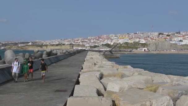 Ericeira Portekiz Ağustos 2018 Armut Pescadores Beach Köyden Ericeira Görünümünü — Stok video