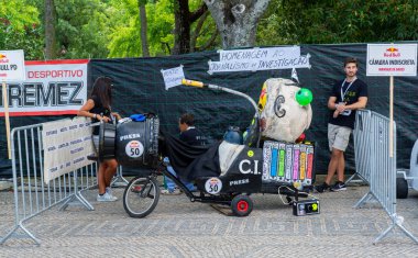 Lisboa Portekiz. 9 Eylül 2018. Lizbon 3 Red Bull Soapbox race büyük ödül. 