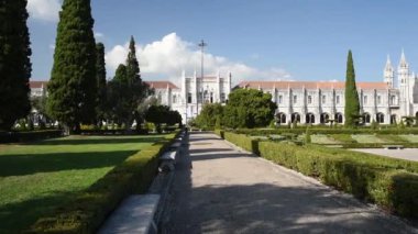 Lizbon Portekiz. 24 Ekim 2018. Lizbon Belem İlçesi'nde Jeronimos Manastırı