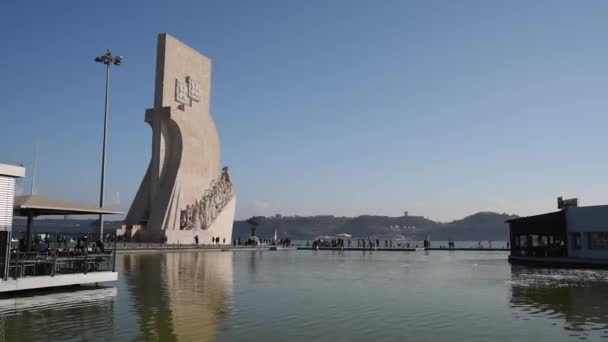 Lisabon Portugalsko Října 2018 Padrao Dos Descobrimentos Památník Objevy Okrese — Stock video