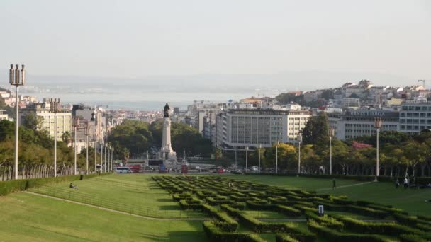 Lizbona Portugalia Października 2018 Widok Dowton Lizbony Punktu Widzenia Parque — Wideo stockowe