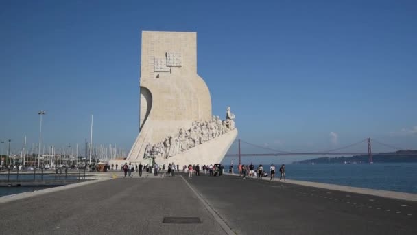 Lisboa Portugal Octubre 2018 Padrao Dos Descobrimentos Monumento Los Descubrimientos — Vídeos de Stock